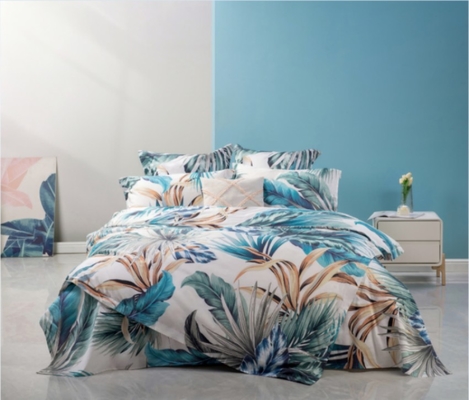 Digitaal gedrukte katoenen dekbed Twin XL bloemen dekbed set