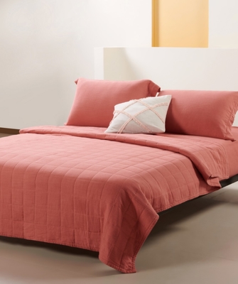 OEM Rayon Linen Quilt Set Solid Duurzame Brandde Oranje Quilt Set