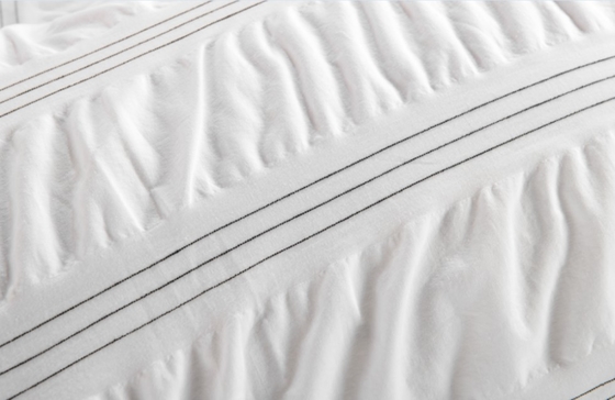 Seersucker katoen gerecycled polyester dekbed set duurzaam wit dekbed cover king