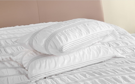 Seersucker katoen gerecycled polyester dekbed set duurzaam wit dekbed cover king