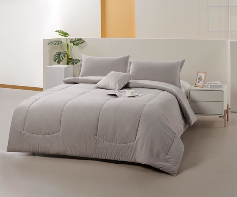 Eco Melange Cotton Recycled Polyester Comforter Set Volledige grootte Comforter Sets