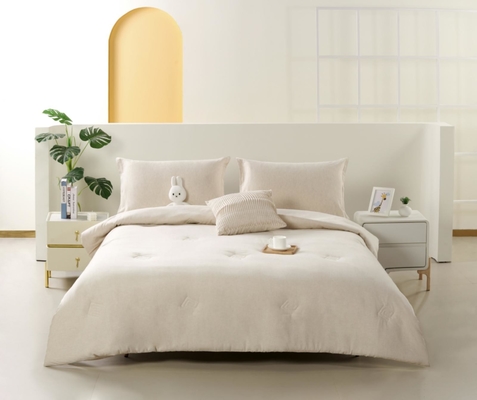 Linnen katoen gemengde solide dekbed set duurzame koning dekbed sets