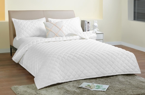 Geprinte witte katoenen deken set Queen Size dekbed op maat