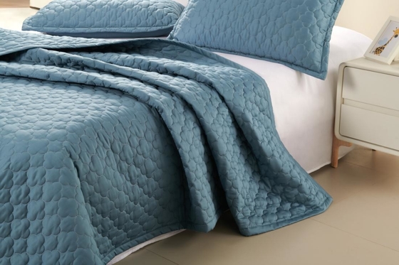 100% katoenen blauwe dekenset Solid King Size Comforter Set Ademhalend