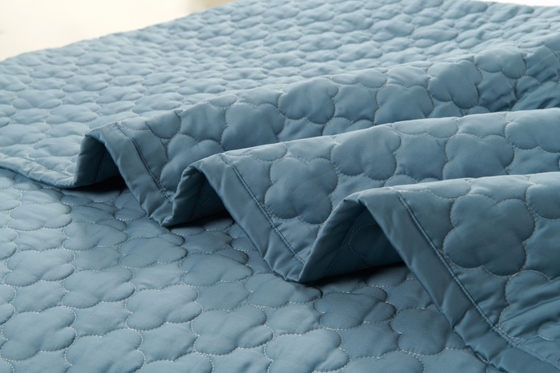 100% katoenen blauwe dekenset Solid King Size Comforter Set Ademhalend
