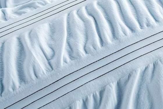 Seersucker Katoen Gerecycled Polyester Dekbedovertrek Duurzaam Lichtblauw Dekbedovertrek King