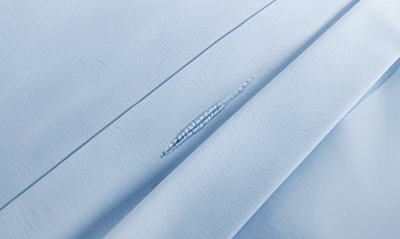 Seersucker Katoen Gerecycled Polyester Dekbedovertrek Duurzaam Lichtblauw Dekbedovertrek King