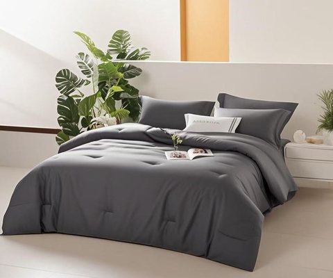 OEM Tencel Lyocell Dekbedovertrekset Donkergrijs Comfortabele Tweepersoons Dekbedovertrekken