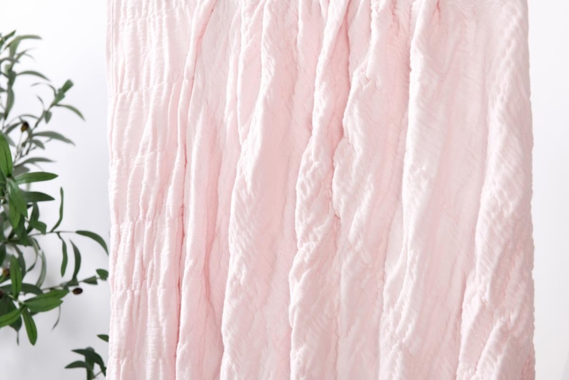 100% katoenen Seersucker deken Roze beddek king size Chic en gezellig