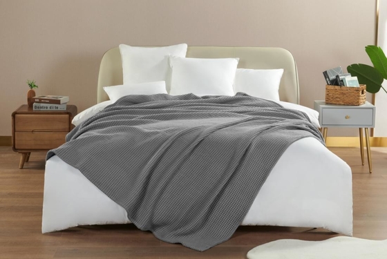 Huidvriendelijk 100% katoenen wafel deken OEM wafel weefsel twin deken