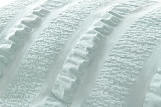 Witte Seersucker kussenschalen Queen Size Duurzame lichtgroene kussenschalen